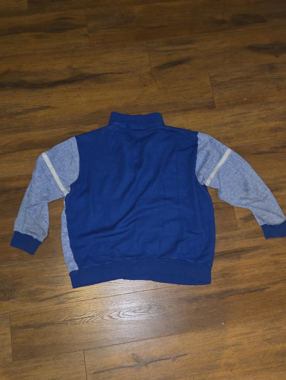 Vintage Wilson Blue & Heathered Light-Blue Quarter-Zip Sweater Size L